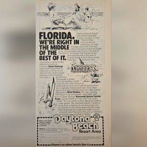 1980 Florida Tourism Daytona Beach Resort Ad In The Middle Of The Best of It